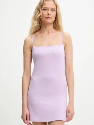 Juicy Couture sukienka HAYLEY MINI DRESS kolor fioletowy mini dopasowana JCWED225304