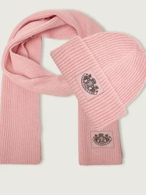 Juicy Couture Szal + czapka CHEETAH CREST | z dodatkiem wełny