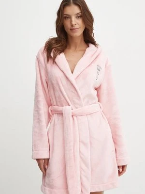 Juicy Couture szlafrok HOODED ROBE kolor różowy JCLRB224505