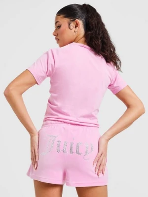 Juicy Couture Szorty Dmnt Heart Logo Sht Pink