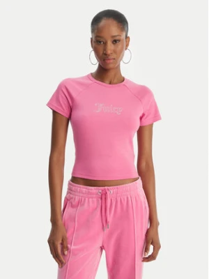 Juicy Couture T-Shirt Baby JCWCT126317 Różowy Slim Fit