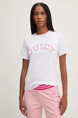 Juicy Couture t-shirt bawełniany GIRLFRIEND TEE damski kolor biały JCSCT224414