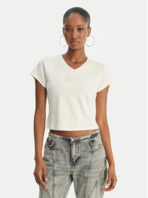 Juicy Couture T-Shirt Capped JCWCT126318 Écru Slim Fit