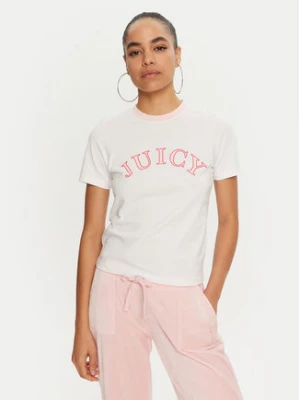 Juicy Couture T-Shirt College Gf JCSCT224414 Biały Regular Fit