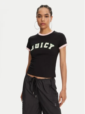 Zdjęcie produktu Juicy Couture T-Shirt Collegiate Ringer JCWCT125320 Czarny Slim Fit