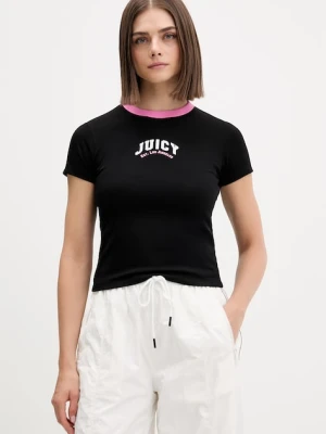 Juicy Couture T-shirt damski z bawełną RINGER TSHIRT