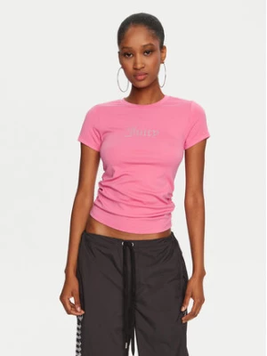 Juicy Couture T-Shirt Dot Ruched JCWCT24311 Różowy Slim Fit