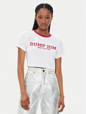 Juicy Couture T-Shirt Dump Him JCWCT23314 Biały Slim Fit