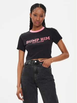 Juicy Couture T-Shirt Dump Him JCWCT23314 Czarny Slim Fit