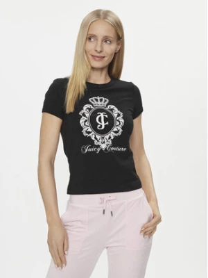 Juicy Couture T-Shirt Heritage Crest Tee JCWCT24337 Czarny Slim Fit