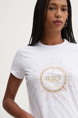 Juicy Couture t-shirt HERITAGE CROWN T-SHIRT damski kolor biały JCGCT224013