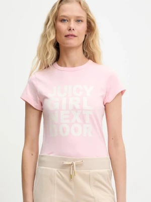 Juicy Couture t-shirt JUICY GIRL NEXT DOOR HILTON T-SHIRT damski kolor różowy JCNCT225457
