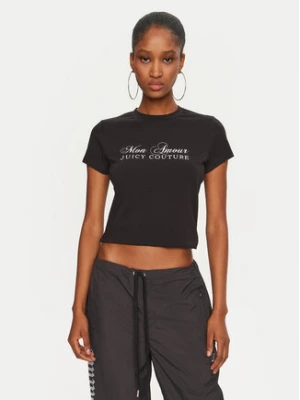 Juicy Couture T-Shirt Mon Amour JCSCT224407 Czarny Slim Fit