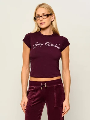 Juicy Couture T-shirt Script Baby | Slim Fit bordowy