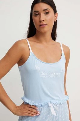 Juicy Couture top piżamowy CHERUB EMMANUEL FRILLED VEST kolor niebieski JCLPT224508