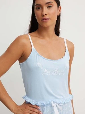 Juicy Couture top piżamowy CHERUB EMMANUEL FRILLED VEST kolor niebieski JCLPT224508