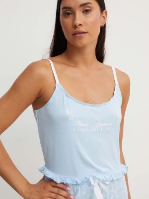 Juicy Couture top piżamowy CHERUB EMMANUEL FRILLED VEST kolor niebieski JCLPT224508