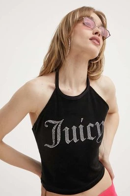 Juicy Couture top welurowy kolor czarny JCWC122002