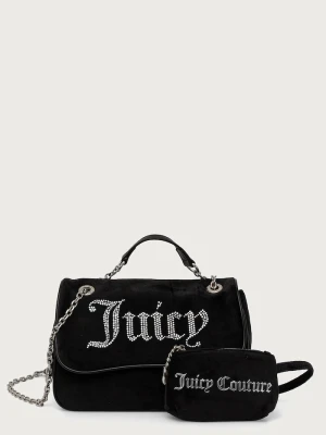 Juicy Couture torebka crossbody damska welurowa KIMBERLY czarny