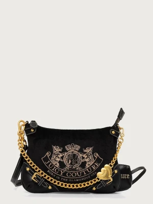 Juicy Couture torebka crossbody damska welurowa TWIG NARRATIVE czarny