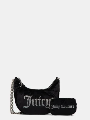 Juicy Couture torebka welurowa KIMBERLY kolor czarny BEJQL8764WPO