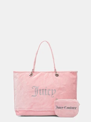 Juicy Couture torebka welurowa Kimberly kolor różowy BEJQL8761WPO