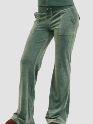 JUICY COUTURE Zielone damskie spodnie dresowe Track Pant, Rozmiar S