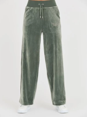 JUICY COUTURE Zielone spodnie Bexley Velour Track Pants