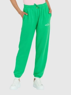 JUICY COUTURE Zielone spodnie damskie wendy recycled z haftowanym logo