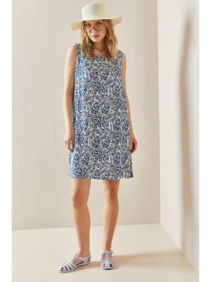Jumeon Sukienka w kolorze niebiesko-białym rozmiar: XL