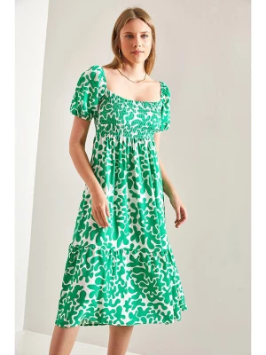 Jumeon Sukienka w kolorze zielono-kremowym rozmiar: S