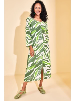 Jumeon Sukienka w kolorze zielonym ze wzorem rozmiar: S