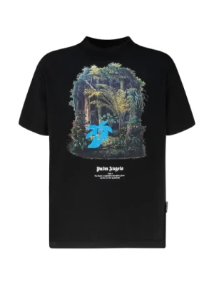 Jungle Print Koszulka z Grafiką Palm Angels
