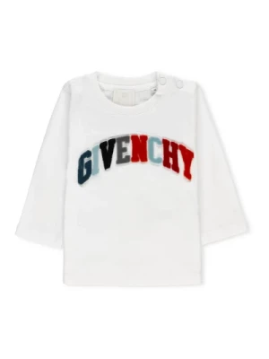 Junior Biała Bawełniana Koszulka z Logo Givenchy