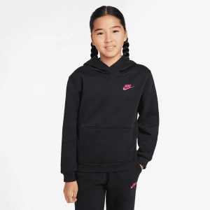 Nike Junior Sportswear Club Fleece Hoodie uniseks T-Shirty i Topy czarny rozmiar Odzież