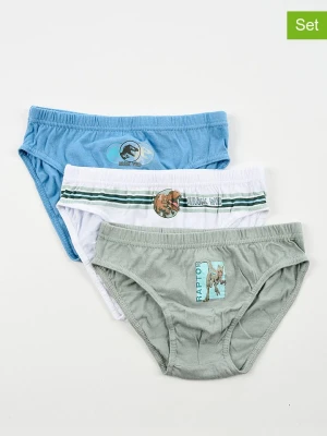 Jurassic World Slipki (3 pary) "Park Jurajski" w kolorze niebieskim, białym i turkusowym rozmiar: 98/104