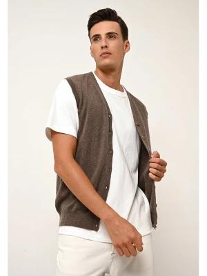 Just Cashmere Kaszmirowa kamizelka "Lana" w kolorze brązowym rozmiar: M