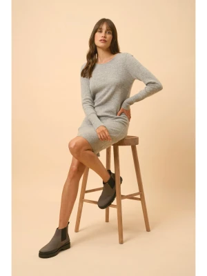 Just Cashmere Kaszmirowa sukienka "Susan" w kolorze szarym rozmiar: XL