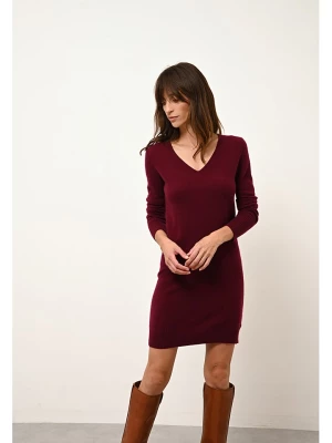 Just Cashmere Kaszmirowa sukienka "Tracy" w kolorze bordowym rozmiar: XXL