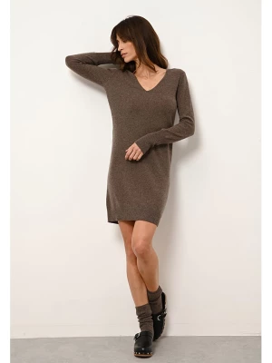 Just Cashmere Kaszmirowa sukienka "Tracy" w kolorze brązowym rozmiar: XXL