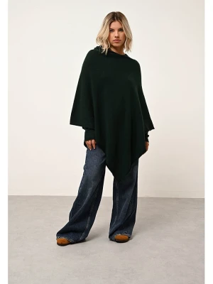 Just Cashmere Kaszmirowe ponczo "Meredith" w kolorze ciemnozielonym rozmiar: XL