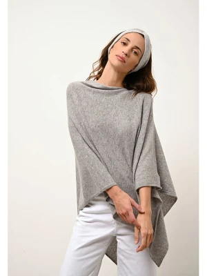 Just Cashmere Kaszmirowe ponczo "Meredith" w kolorze szarym rozmiar: XXL