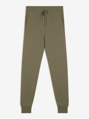 Just Cashmere Kaszmirowe spodnie w kolorze khaki rozmiar: XL