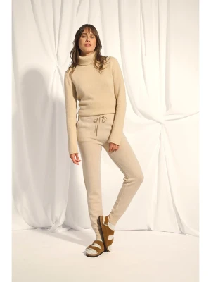 Just Cashmere Kaszmirowe spodnie "Wendy" w kolorze beżowym rozmiar: S