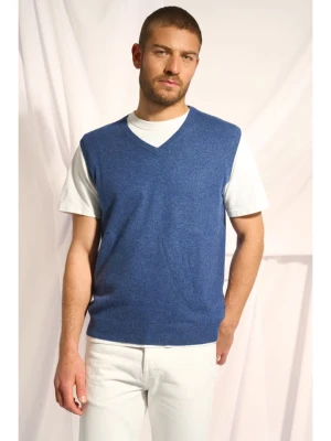Just Cashmere Kaszmirowy bezrękawnik "Corki" w kolorze niebieskim rozmiar: XXL