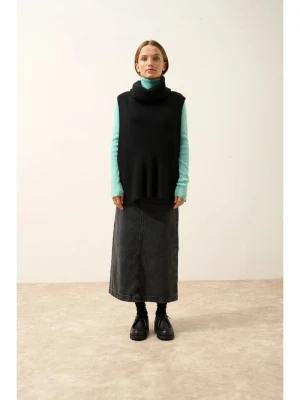 Just Cashmere Kaszmirowy bezrękawnik "Lou" w kolorze czarnym rozmiar: L / XL