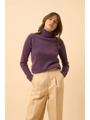 Just Cashmere Kaszmirowy golf "Ava" w kolorze fioletowym rozmiar: M