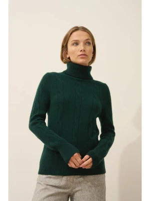 Just Cashmere Kaszmirowy golf "Estelle" w kolorze ciemnozielonym rozmiar: XL