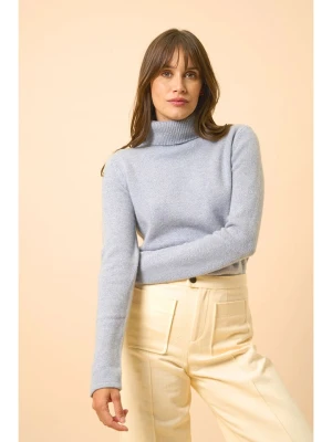Just Cashmere Kaszmirowy golf "June" w kolorze błękitnym rozmiar: M