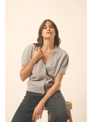 Just Cashmere Kaszmirowy kardigan "Iris" w kolorze szarym rozmiar: M